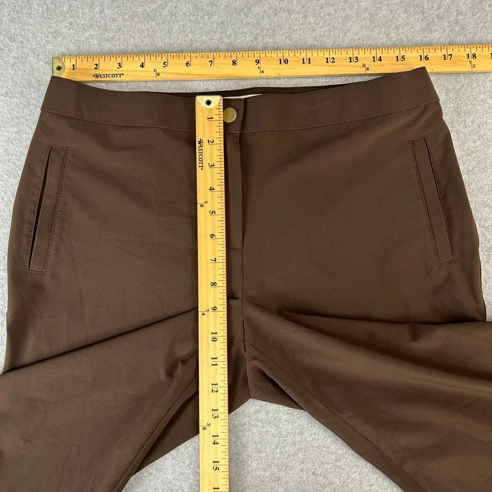 Weekends by Chico's Pants Brown Straight Leg Stretch Trousers Womens Size 1 (8)